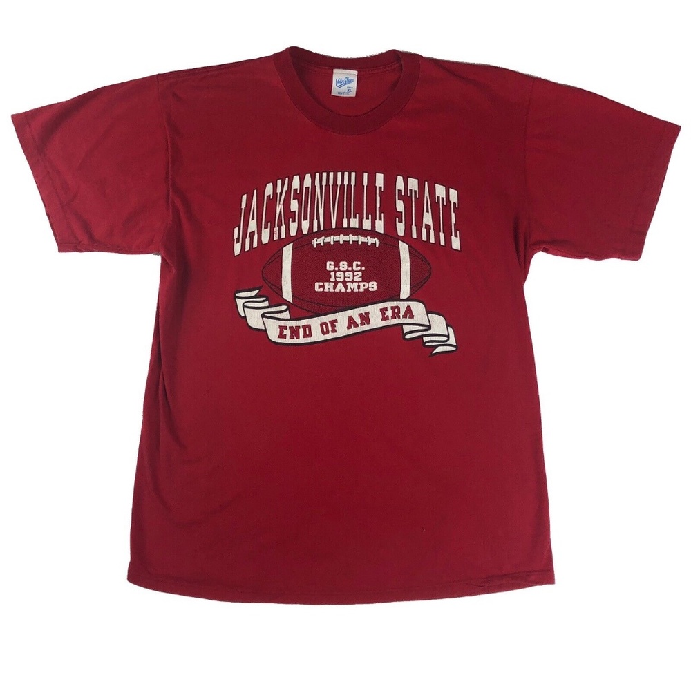 Vintage 90s Jacksonville State GSC Champs Velva Sheen Football T-Shirt Size M/L